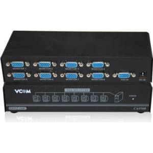 VCOM Сплитер VCom - DD138, VGA/8xVGA, черен (DD138)