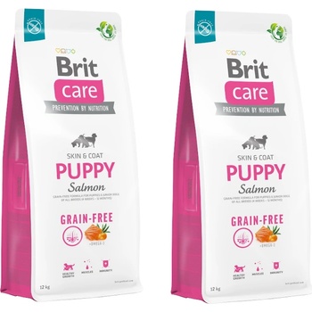 Brit CARE Кучешка храна без зърнени култури за кученца със сьомга 2x12кг