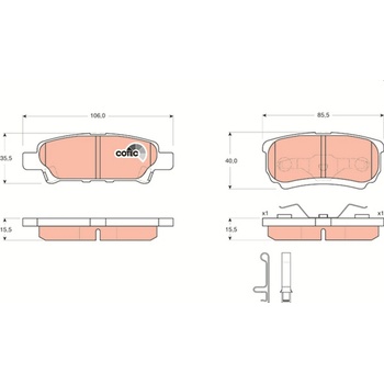 Sada brzdových platničiek, vždy 4 kusy v sade TRW GDB3341
