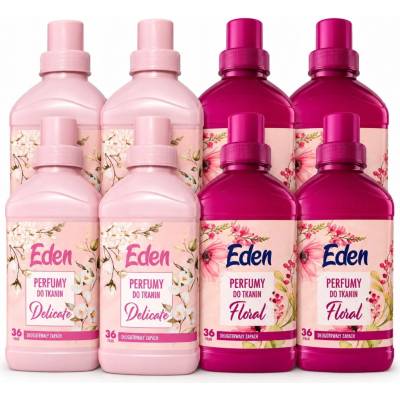 Eden Parfém na textil Eden Floral 4 x 720 ml + Parfém na textil Eden Delicate 4 x 720 ml