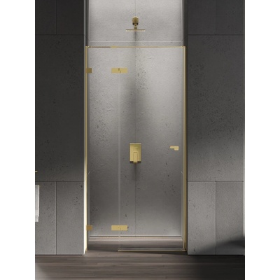 New Trendy Eventa Gold Shine sprchové dvere 90 cm výklopné zlatá lesklá/priehľadné sklo EXK-4673
