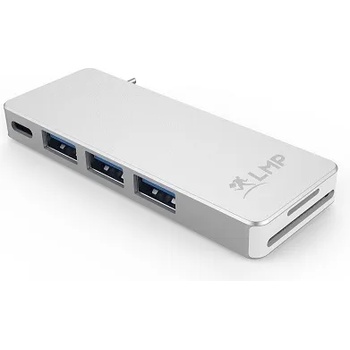 Kit 3-портов USB 3.0 хъб и SD/Micro SD слот - LMP Basic USB-C to SD/Micro SD, 3 USB Adapter (сребрист) (18122)