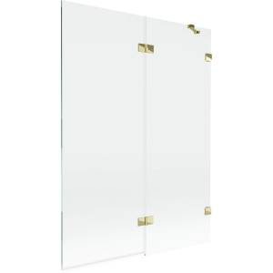 Mexen Lunar параван за вана 2-крилен десен 130 x 150 см, прозрачен, златен - 897-130-100-50-00-P (897-130-100-50-00-P)