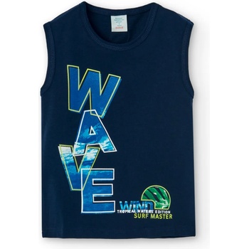 Image 1 of boboli Потник за момче с цветен надпис Wave Boboli в тъмно синьо