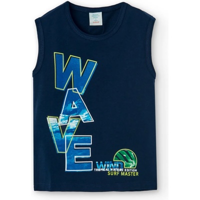 boboli Потник за момче с цветен надпис Wave Boboli в тъмно синьо