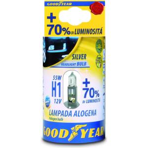 1 брой халогенна крушка H1 Х1 12V 55W + 70% 3000K E4 Goodyear Гудиър