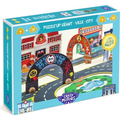 Djeco Crazy Motors Mesto Obrovské Puzzl'Up 28 + 6 dielov
