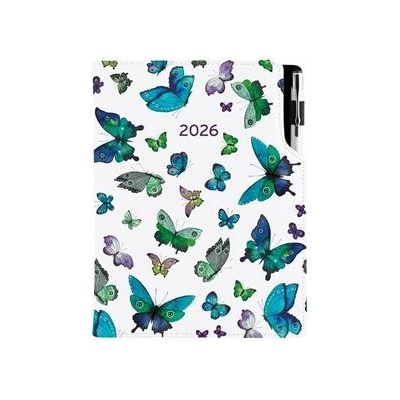Design B5 týdenní 2026 Motýli modří