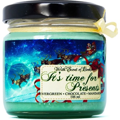 With Scent of Books Ароматна свещ - It's time for presents, 106 ml