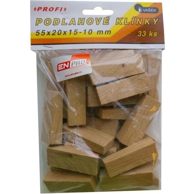 Klínky podlahové dřevěné ENPRO 55×20×10–15 mm 33 ks – Zbozi.Blesk.cz