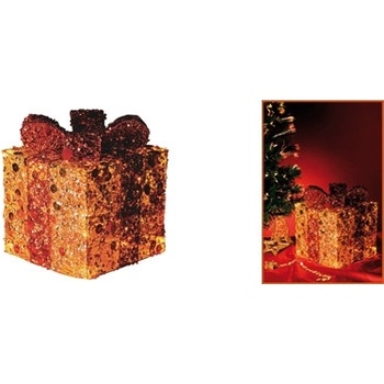Vianočná svietiaca krabica KBX20G červeno zlatá