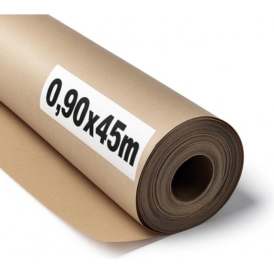 OFITURIA natural brown kraft paper 70 g/m2 - roll 0.90x45 m - pack of 6 rolls - recycled paper for packaging, crafts and decoration - tear-resistant - suitable for acrylic and oil paints - COM620
