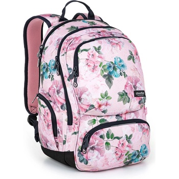 Topgal růžový batoh s květinami Roth 22029
