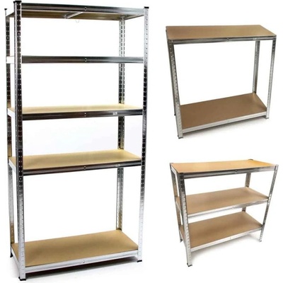 Kovový regál s 5 policami z MDF dosky 1800 x 900 x 400 mm, nosnosť police 175 kg, MAR-POL