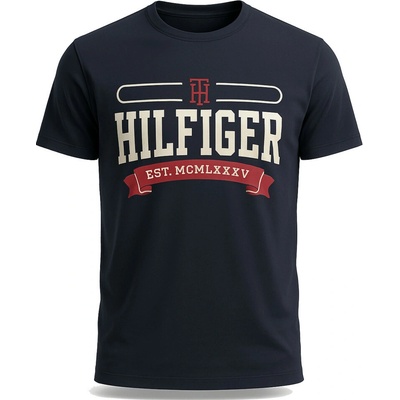 Tommy Hilfiger pánské tričko Premium Krátký Rukáv tmavé černé