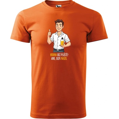 Sablio Tričko s potiskem Hrdina bez pláště? Ano, jsem masér oranžové