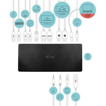 i-Tec USB-C Quattro Display Docking Station with Power Delivery 85 W C31QUATTRODOCKPD