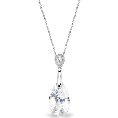 Spark Stříbrný se Swarovski elements měnivá kapka dainty drop N610616WP White patina