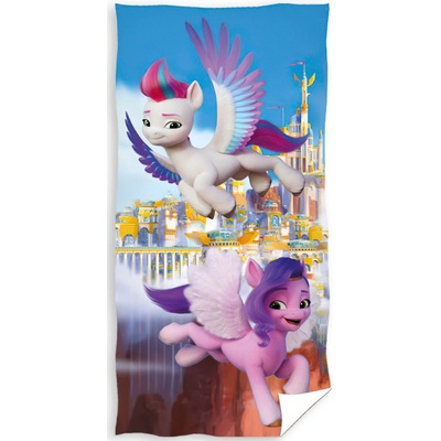 Carbotex dětská plážová osuška Můj Malý Pony Létající Pegasové 70 x 140 cm modrá froté