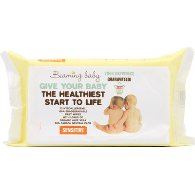Beaming Baby organické vlhčené obrúsky pre veľmi jemnú pokožku 72 ks