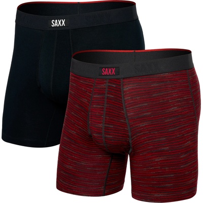 Saxx Мъжко синтетично термобельо Saxx Vibe Xtra Boxer Brief Fly 2-Pack Synthetic base layer - Spacedye Stripe / Black - размер XL (014-2280-0713)