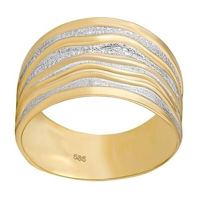 SILVEGO Zlatý prsten Sienna ze žlutého a bílého zlata FNNNP104RGYW