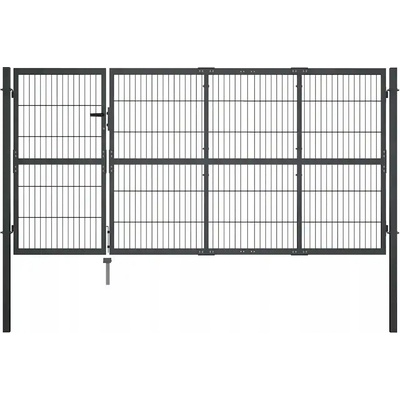 vidaXL Zahradní brána se sloupky ocel 350 x 120 cm antracitová
