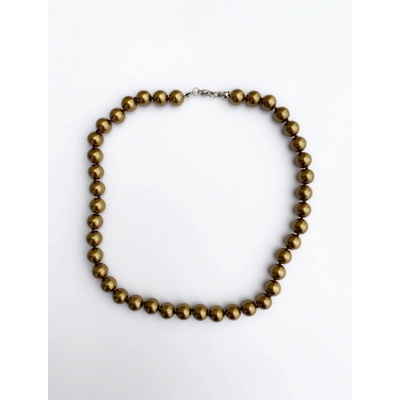 Fashion Jewelry Náhrdelník perlový hnědozlatý F1702