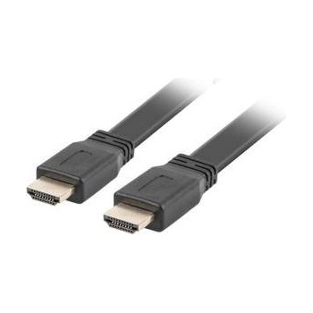 Lanberg Кабел Lanberg HDMI M / M V2.0 cable, 0.5 м, 4K, Плосък, Черен, CA-HDMI-21CU-0005-BK