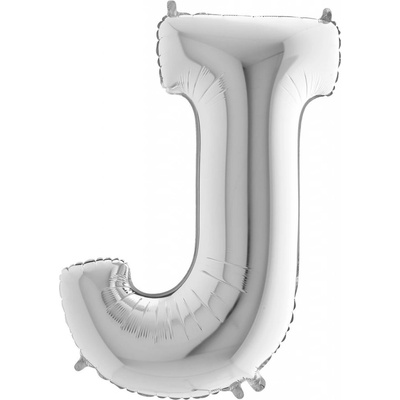 Grabo Balónek písmeno J 102 cm různé barvy Stříbrná
