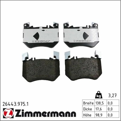 Sada brzdových platničiek kotúčovej brzdy ZIMMERMANN 26443.975.1