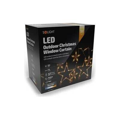 Solight závěs hvězdy šíře 3m 123LED IP44 3xAA teplá bílá 1V227-4