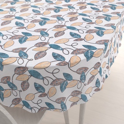 Biante oválný ubrus PML-035 Modro-žluté listy 140x200cm