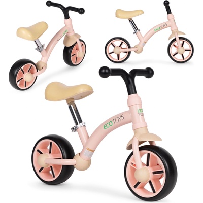 ECOTOYS Детско колело за баланс, ева колела, регулируема седалка, розово, ecotoys (TF3901)
