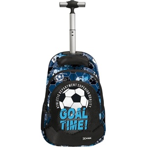  Ученическа раница на колела Xscape Football Blue (259257)