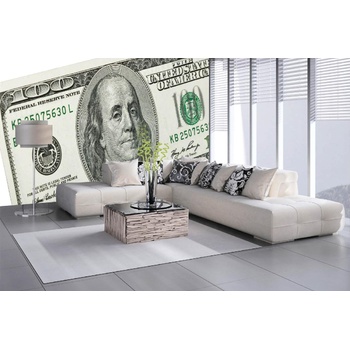 DIMEX ART s. r. o Самозалепваща се флизелинова фототапета бенджамин франклин на банкнота 375 x 250 см