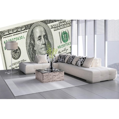 DIMEX ART Самозалепваща се флизелинова фототапета бенджамин франклин на банкнота 375 x 250 см