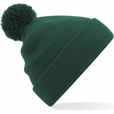 Beechfield detská čiapka s brmbolcom B426B Bottle Green