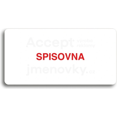 ACCEPT Piktogram SPISOVNA - bílá tabulka - barevný tisk bez rámečku