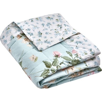 Catherine Lansfield Синьо капитонирано покривало за легло 220x230 cm Avebury Floral - Catherine Lansfield (BD/60699/W/22023/DE)