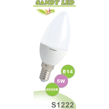 Sandy LED žárovka LED E14 C37 S1222 5W Neutrální bílá