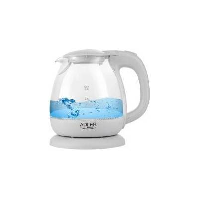 Adler AD 1238 Elektrischer Wasserkocher aus Glas, klein, 1 l, 1100 W, LED-Beleuchtung, 1100 W, 1 Lit