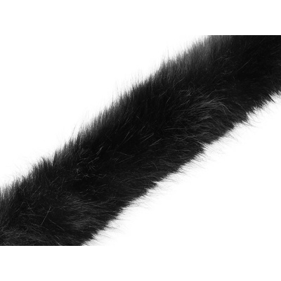 Všívací oděvní / dekorační kožešina kulatá šíře 7 cm Varianta: 4 černá, Balení: 1 m 58874/150722/271502