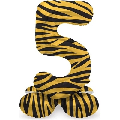 Folat Balónek fóliový číslo 5 samostojné Tygr 72 cm