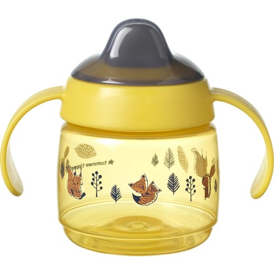 Tommee Tippee Неразливаща се чаша с мек накрайник с дръжки Tommee Tippee - Superstar, Weaning Sippee Cup, Жълта, 190 ml, 4 m+ (TT.0219)