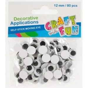 Euro Trade Decorative decoration self-adhesive eyes 12mm 80el