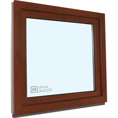 KÖMMERLING Plastové okno - 70 AD, 1500x1500 mm, OS, ořech levé (OSl), čiré, ořech/bílá