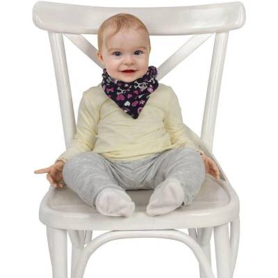 Sevibaby Бебешки лигавник - бандан шал 2 в 1 Цвят ЧЕРНО С РОЗОВО (360-8)