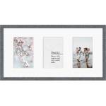 STYLER Рамка за 3 снимки Kyoto с бяло паспарту 23 x 46 см сива (RA-15135)