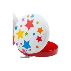 Bigjigs Toys - Дървени кастанети - Бели със звездички (BJ932)